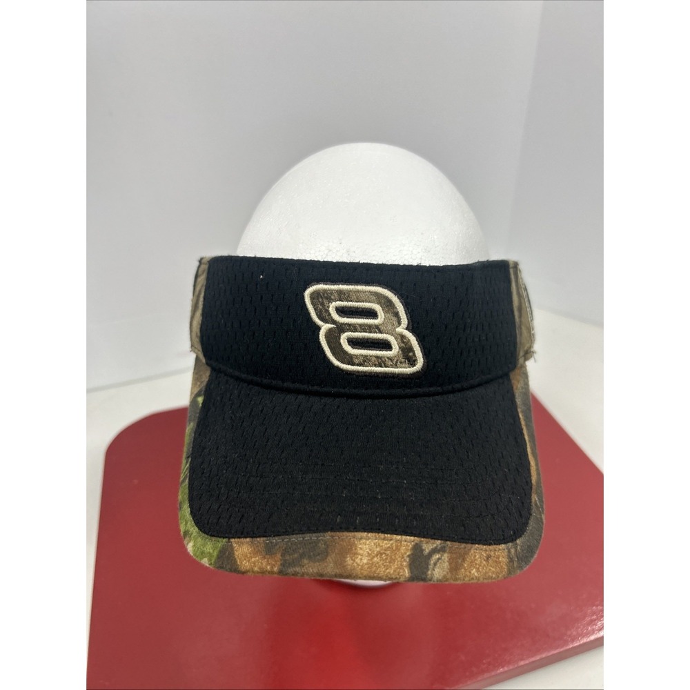 Dale Earnhardt Jr Black/Camo 8 NASCAR Sun Visor Hat Satin Racing Chase Authentic